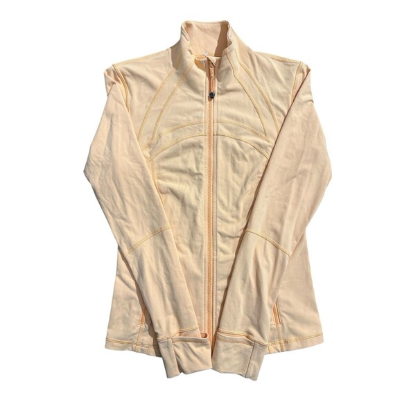 Lululemon Jacket Women Sz 10 Pale Orange Define Full Zip Mock Neck Athleisure - Picture 2 of 16